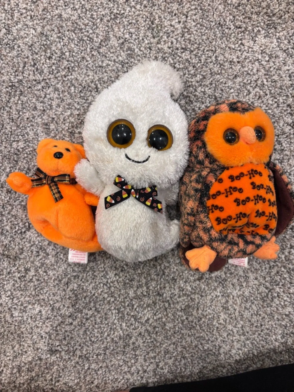 Ty Halloween Plush Trio - Orange & White